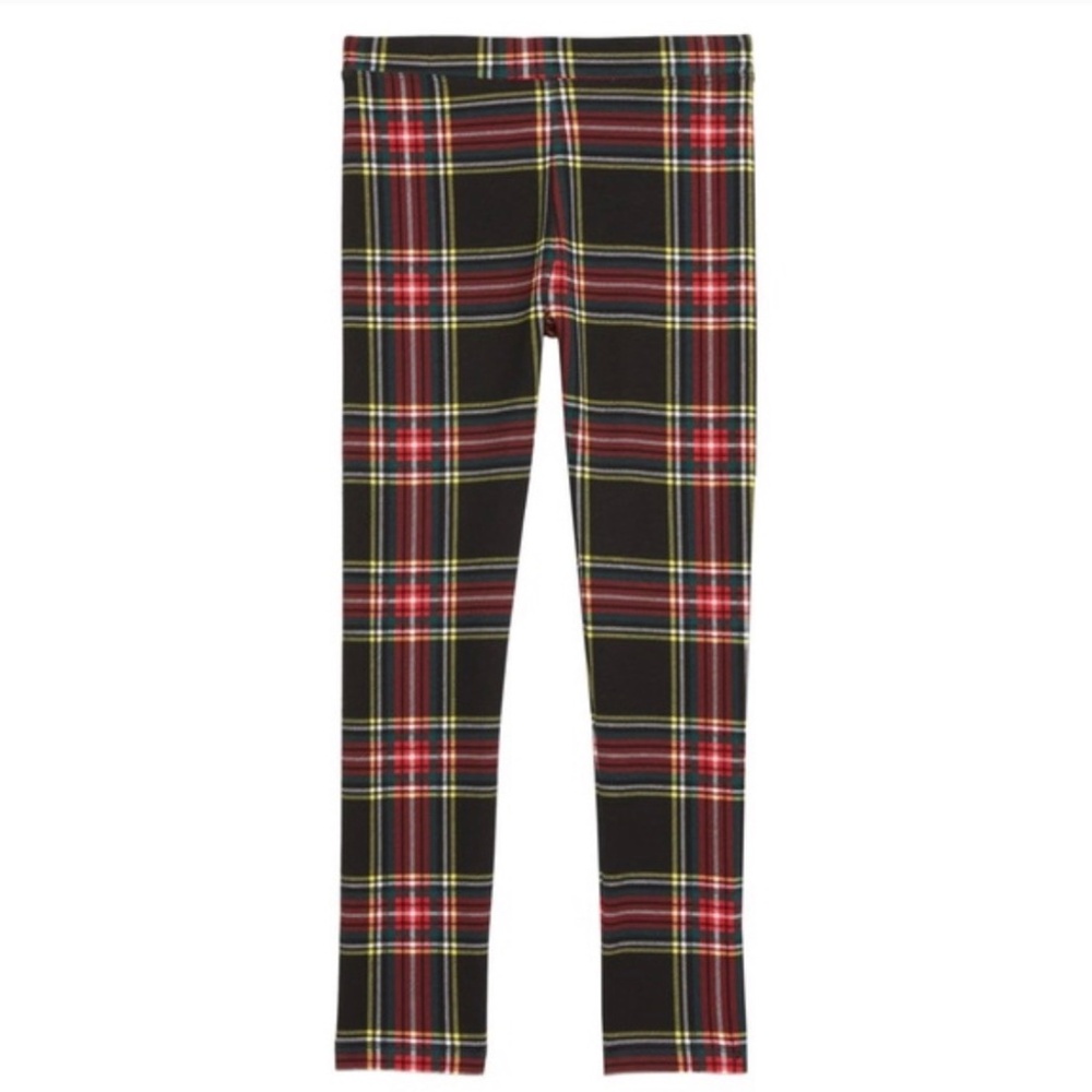 Crewcuts Black Plaid Leggings with Red and Yellow Tartan
